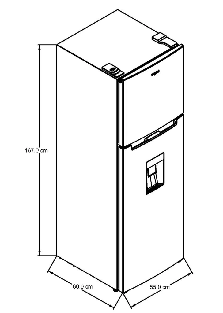 Refrigerador Whirlpool 9 pies Top Mount Xpert Inverter con Dispensador WT32209D