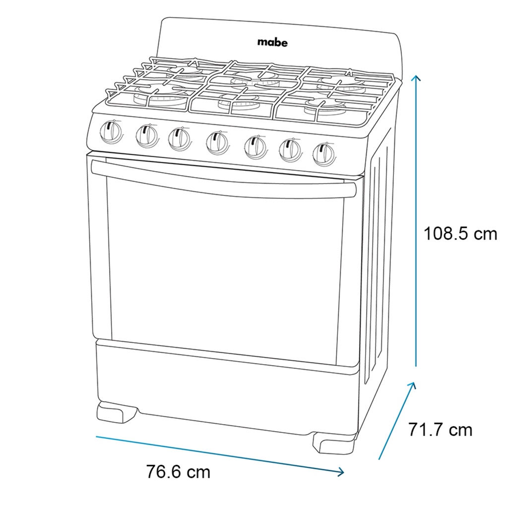 Estufa de Piso 30" Mabe Plata Easy Clean Pro EM7646BSIS2