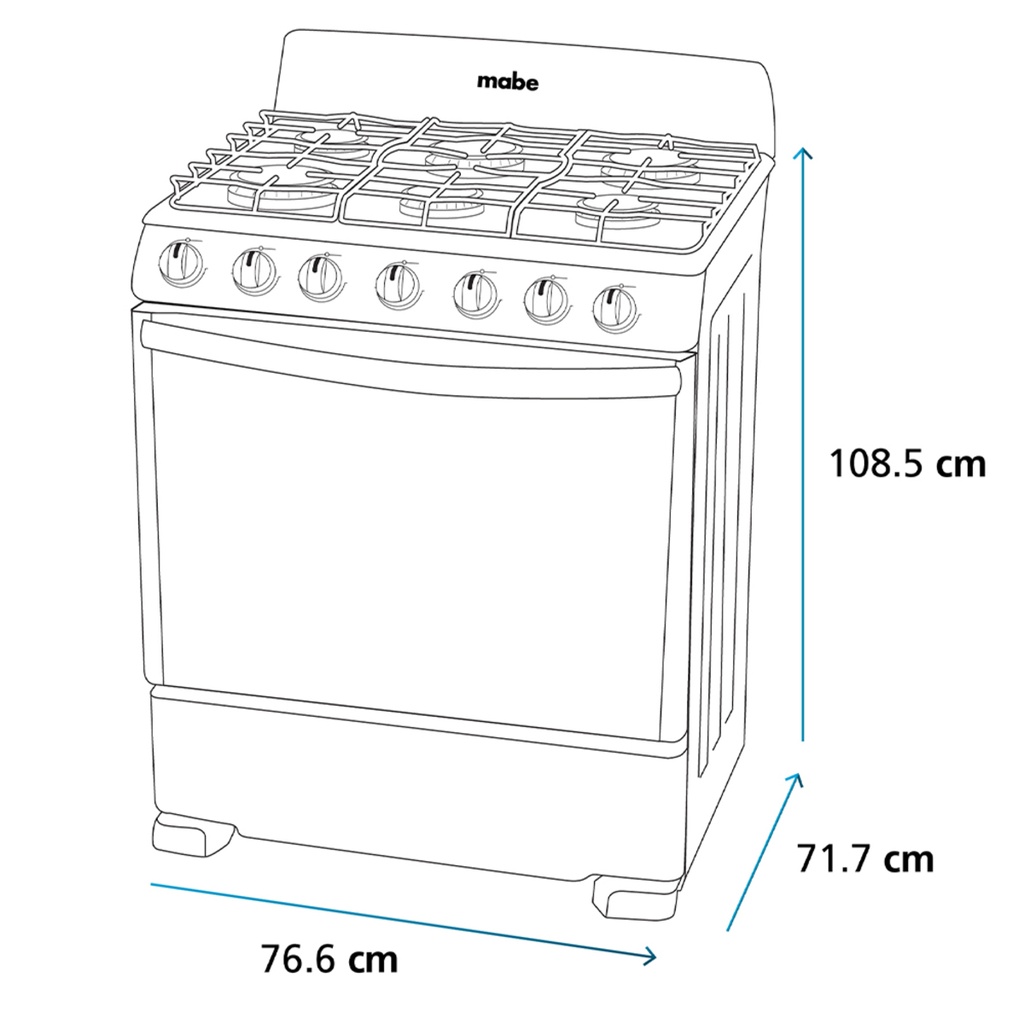 Estufa de Piso Mabe 30" Quemador Fast Cook EM7654BFIS2