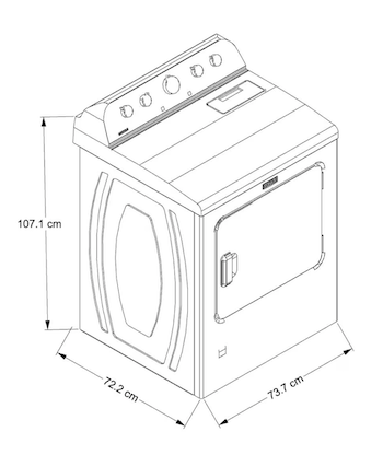 Secadora Maytag De Gas Natural/LP 26 kg Con 10 ciclos 7MMGD5430PW
