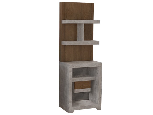 [TACOMA NOGAL/CONCRETO] Librero Torre Con Cajón Mhera Tacoma Nogal Concreto