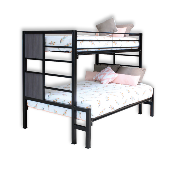 [60900 CL MOBICUBE IND MAT Negra] Litera Tam-mex Con Escalera Integrada y Barandal 60900 CL MOBICUBE IND MAT Negra