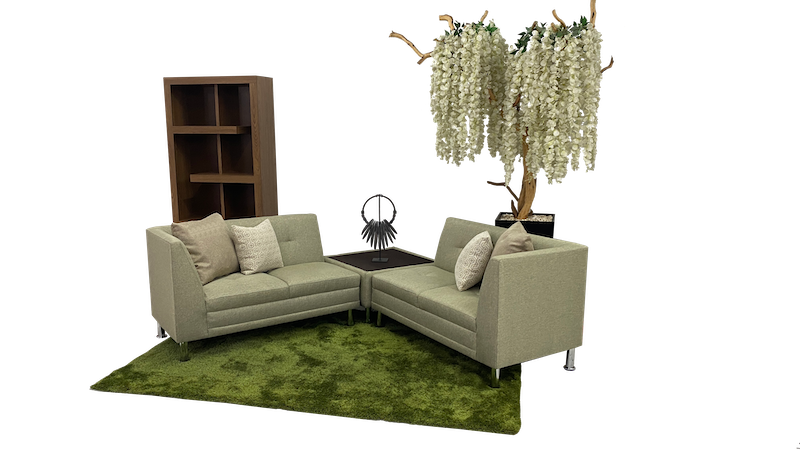 [MONTANA 2 LOVE SEAT 1 TABURETE PASTO] Sala Furnibrix Montana 2 Love Seat 1 Taburete Pasto