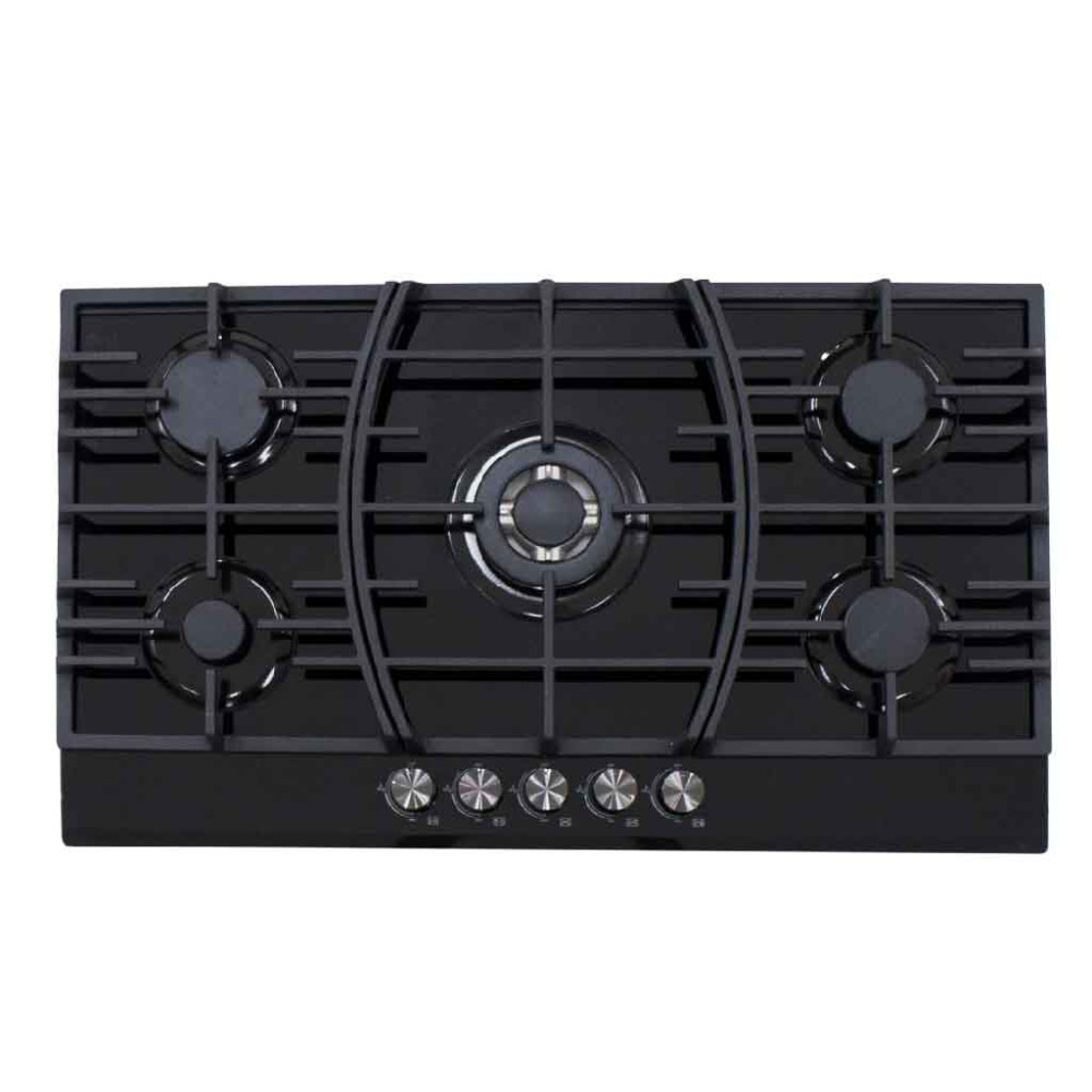 [PR90 RY90-002T 5/Q PLATEADO] Parrilla Empotrable Rynox 5 Quemadores RY90-002T Negra