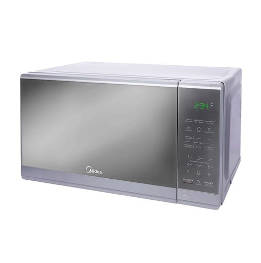 [MMDF07S2MG] Horno de Microondas Midea Practia 0.7 Pies Cúbicos (20L) Silver Mirror MMDF07S2MG